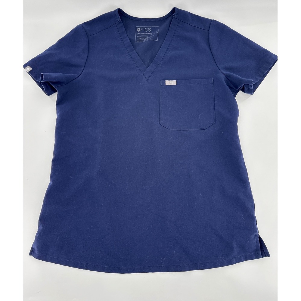 FIGS Navy Blue V-Neck Scrub Top Women Size S FW1000